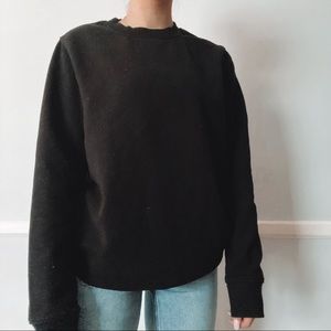 Unisex Black Oversized crew neck size M